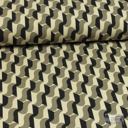 [QT-PC2110-027] Viscose Twill Graphic Wave Kaki