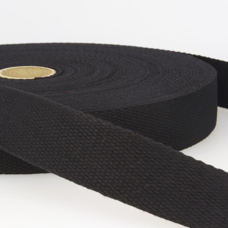 [SM-S106-025-014] Tassenband katoen 25mm zwart