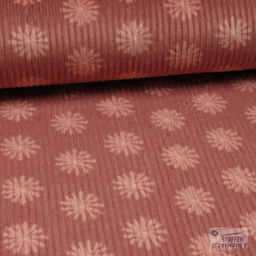 [028-06703-009] Washed Corduroy Flowers Rose