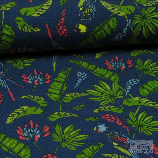 [078-346000-12] Bamboo Jersey Papegaai Marine
