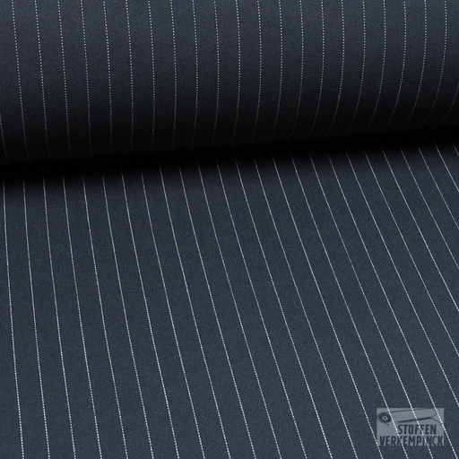 [096-0694-600] Bi-stretch Krijtstreep 1cm Marine