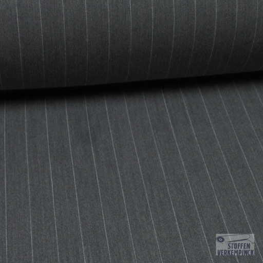 [096-0694-971] Bi-stretch Krijtstreep 2cm Grijs
