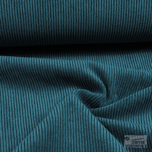 [KI-0960-670] Corduroy Stretch Soepel  Petrol