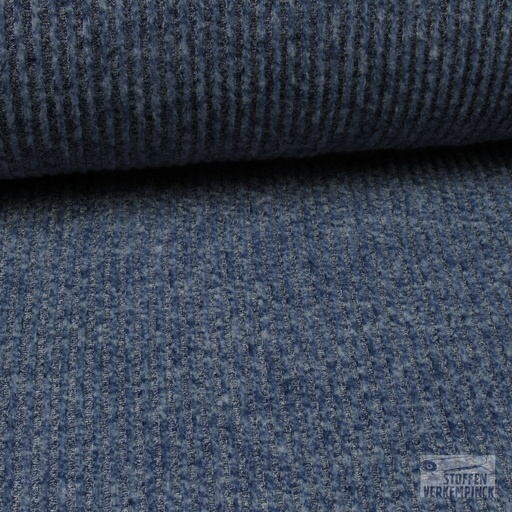 [096-16175-600] Jersey Rib Brushed Mélange Denim - LAGE PRIJS