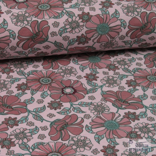[206-5103-1611] Jersey Vintage Flower Rose