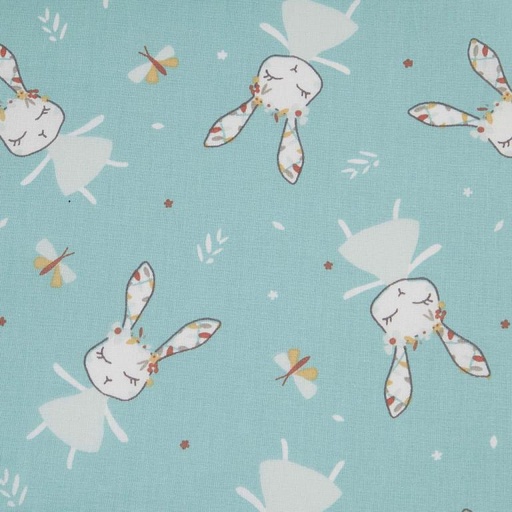 [321-25713] Katoen Print Liline Menthe Claire/M.Vintages 1U