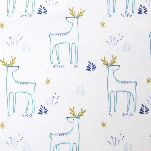 [321-30529] Katoen print Kajsa Bleu/Gold 1B