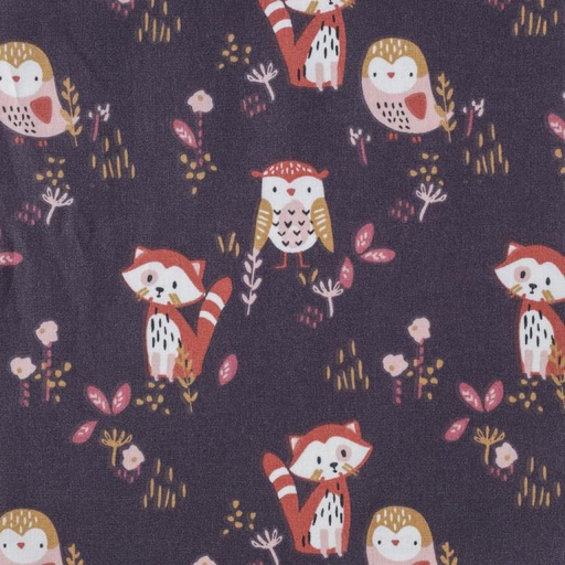 [321-30690] Katoen Print Sokidy Prune/Rouille