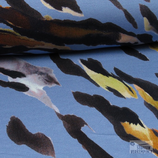 [420-2099-02] Viscose Jersey Zebravariant Groot Blauw