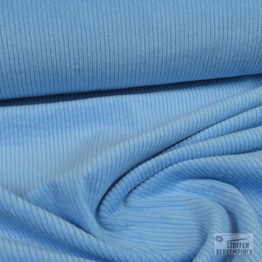 [KI-0779-633] Stretch Corduroy Licht Blauw