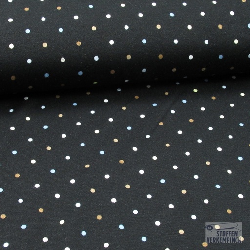[no-19240-069] Visco Jersey Multi dots Zwart