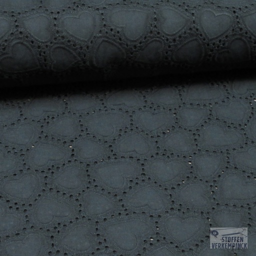 [QT-Q11507-690] Broderie Katoen Hartje Zwart
