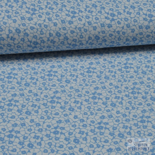[HE-208709-0004] Seersucker Minibloem Lichtblauw