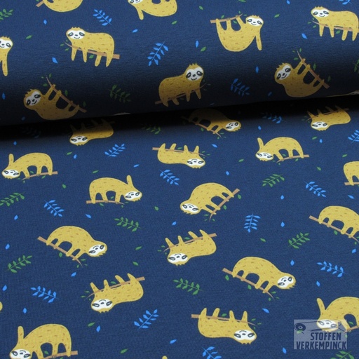 [NO-19570-008] Jersey Katoen Luiaard Navy