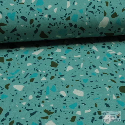 [POL-348006-21] Jersey Bamboo Mozaiek Groen