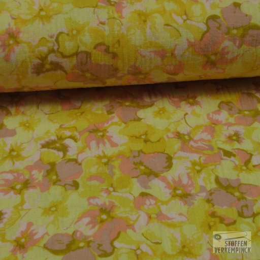 [MU-5258-632] Double Gauze Digi. Hortensia Geel