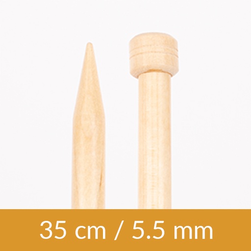 [206-30551] Birch single pointed needle 35cm 5.50mm 