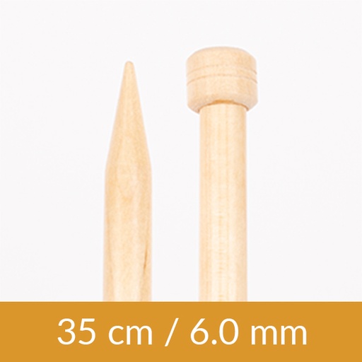 [206-30601] Birch single pointed needle 35cm 6.00mm 