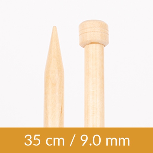 [206-30901] Birch single pointed needle 35cm 9.00mm 