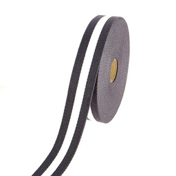 [DI-F400.30-102] Tassenband 30mm Kleur 102-Streep Grijs/Wit
