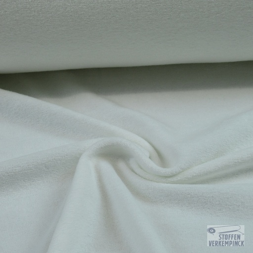 [184-0106] Stretch Badstof Brushed Wit