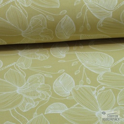 [VE-A4551-008] Viscose White Flowers on Soft Yellow