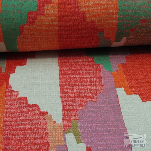 [420-2136 LAGERE PRIJS] Viscose/Linnen Abstract Motief
