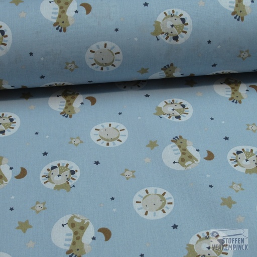 [DO-BLOUBHMA-1B] Katoen Print Bloubi Licht Blauw