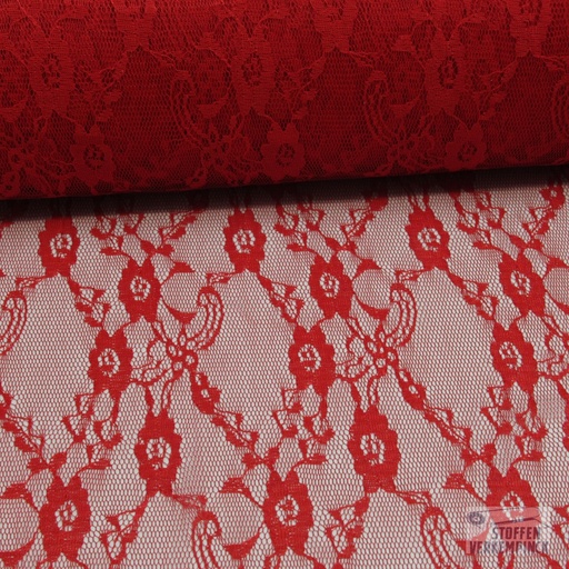 [KI-0690-425] Budgetkant Flowery Lace Rood