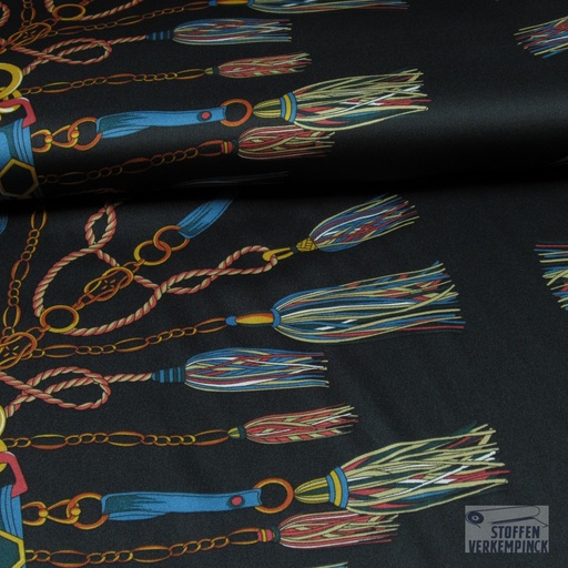 [QT-PC6201-052] Satijn Polyester Flochen Zwart