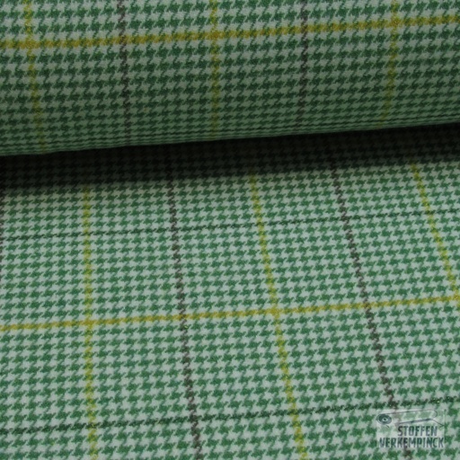 [ZA-903043-05] Mantelstof Prince de Galles Groen