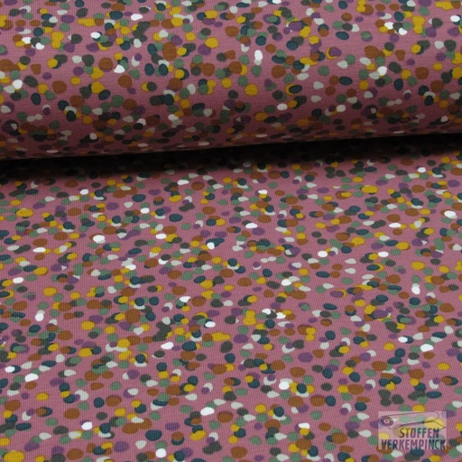 [MU-5324-1313] Jersey Katoen Confetti Dof Rose