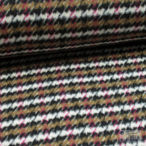 [HE-209535-0007] Mantelstof Geruit Bruin/Pink