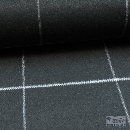 [HE-207601-5001] Mantelstof Ruit van 15 cm. Zwart