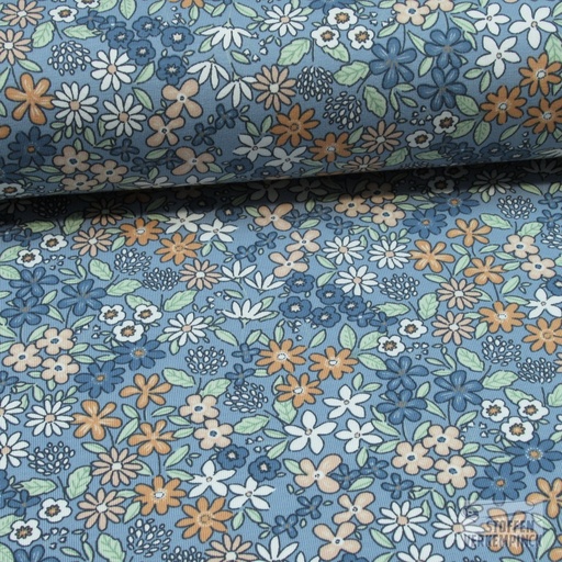 [VE-06667-010] Jersey Flowers Blue Shadow