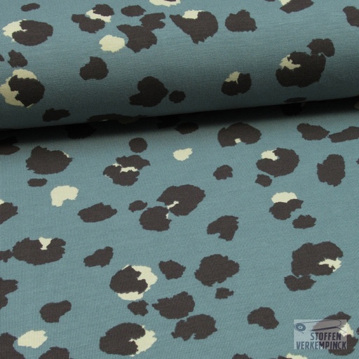 [VE-05977-015] Jersey Bamboo Animal Oud Blauw