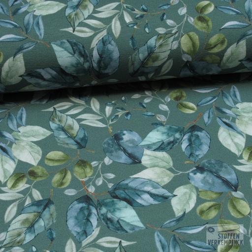 [VE-06053-006] Jersey Digital Leaves Sage