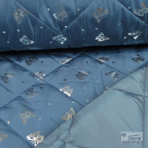 [VE-04357-002] Matelassé Zilveren Vlinder Blauw