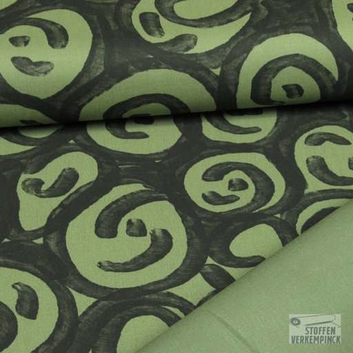 [POL-922634-20] Katoenen Stretch Digital Abstract Groen