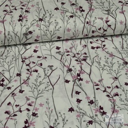 [kv-S1149R-183448] Poplin Bedrukt Mille Fleurs Snoozy Fabrics (Oud Roze)