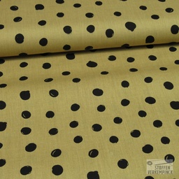 [KV-S1154R-183640] Poplin Bedrukt Getekend Stippen Snoozy Fabrics (Camel)