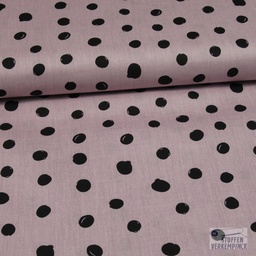 [KV-S1154R-183638] Poplin Bedrukt Getekend Stippen Snoozy Fabrics (Lila)