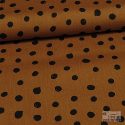 [KV-S1154R-183642] Poplin Bedrukt Getekend Stippen Snoozy Fabrics (Steen Rood)