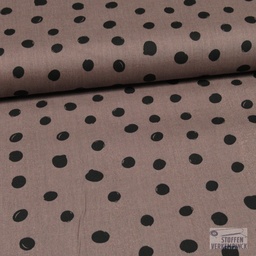 [KV-S1154R-183644] Poplin Bedrukt Getekend Stippen Snoozy Fabrics (Mauve)