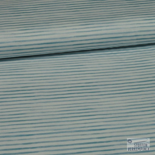 [KV-S1437R-187374] Poplin Digitaal Bedrukt Strepen en Vrienden Snoozy Fabrics (Design B)