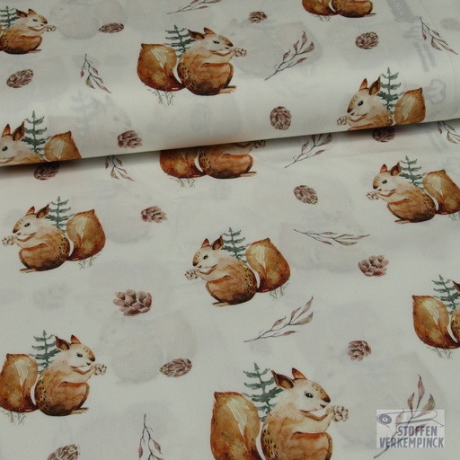 [KV-S1286R-186048] Poplin Digitaal Bedrukt Mix Dany Snoozy Fabrics (Bos)