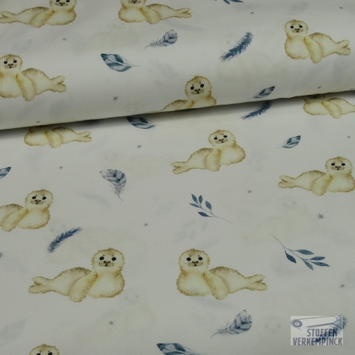 [KV-S1290R-186074] Poplin Digitaal Bedrukt Mix Oliver Snoozy Fabrics (Dierenprint)