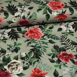 [KV-S1248R-185770] Poplin Digitaal Bedrukt Mix Leif Snoozy Fabrics (Roos)