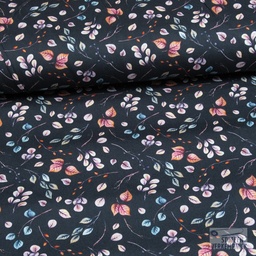 [KV-S1248R-185766] Poplin Digitaal Bedrukt Mix Leif Snoozy Fabrics (Bladeren)