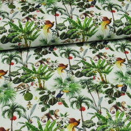 [KV-S1476R-187649] Poplin Digitaal Bedrukt Jungle Snoozy Fabrics (Design C)
